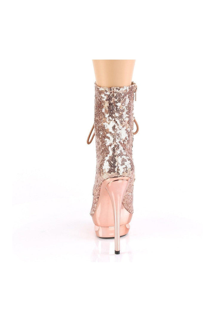 BLONDIE-R-1020 Stripper Boot | Gold Sequins-Pleaser