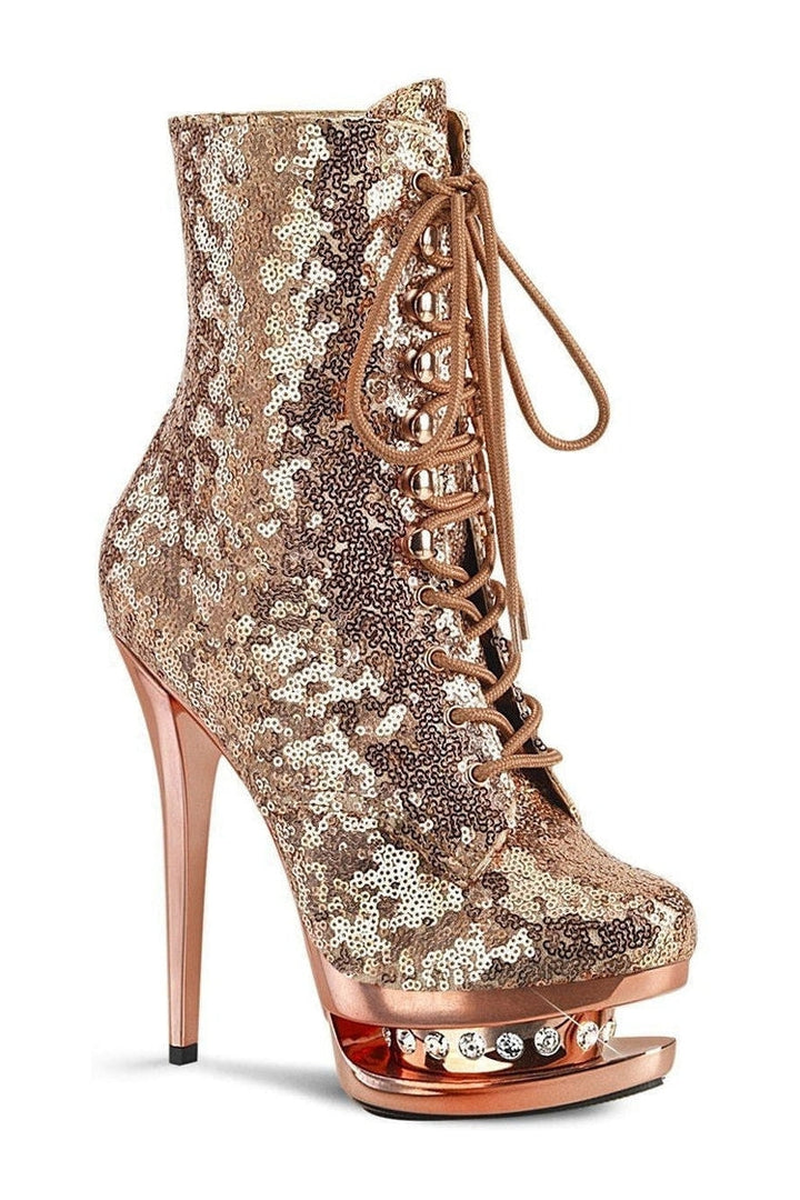 BLONDIE-R-1020 Stripper Boot | Gold Sequins-Pleaser