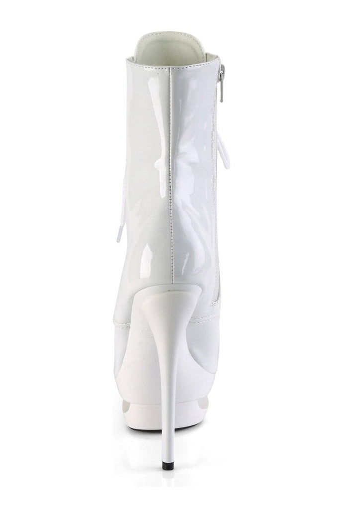 BLONDIE-R-1020 Stripper Boot | White Patent-Pleaser