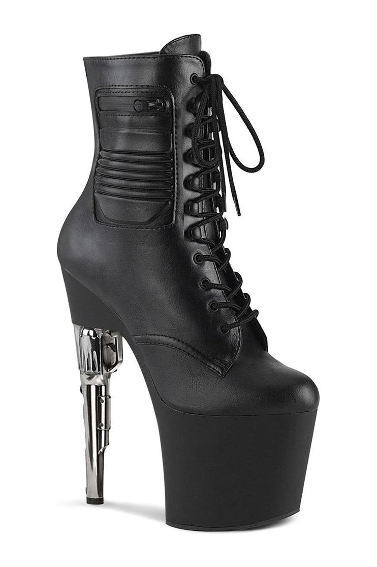 BONDGIRL-1020PK Stripper Boot | Black Faux Leather-Pleaser