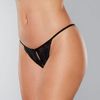 Adore Lingerie Bow Back Crotchless Lace Panty in Black  from SexyShoes.com
