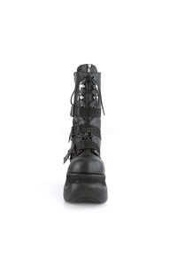 Demonia BOXER-230  Knee Boot in Black Faux Leather