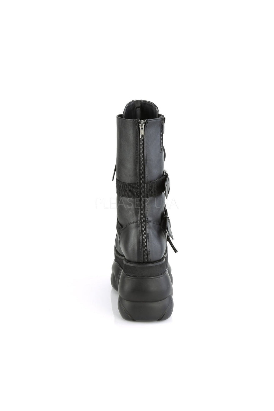 Demonia BOXER-230  Knee Boot in Black Faux Leather