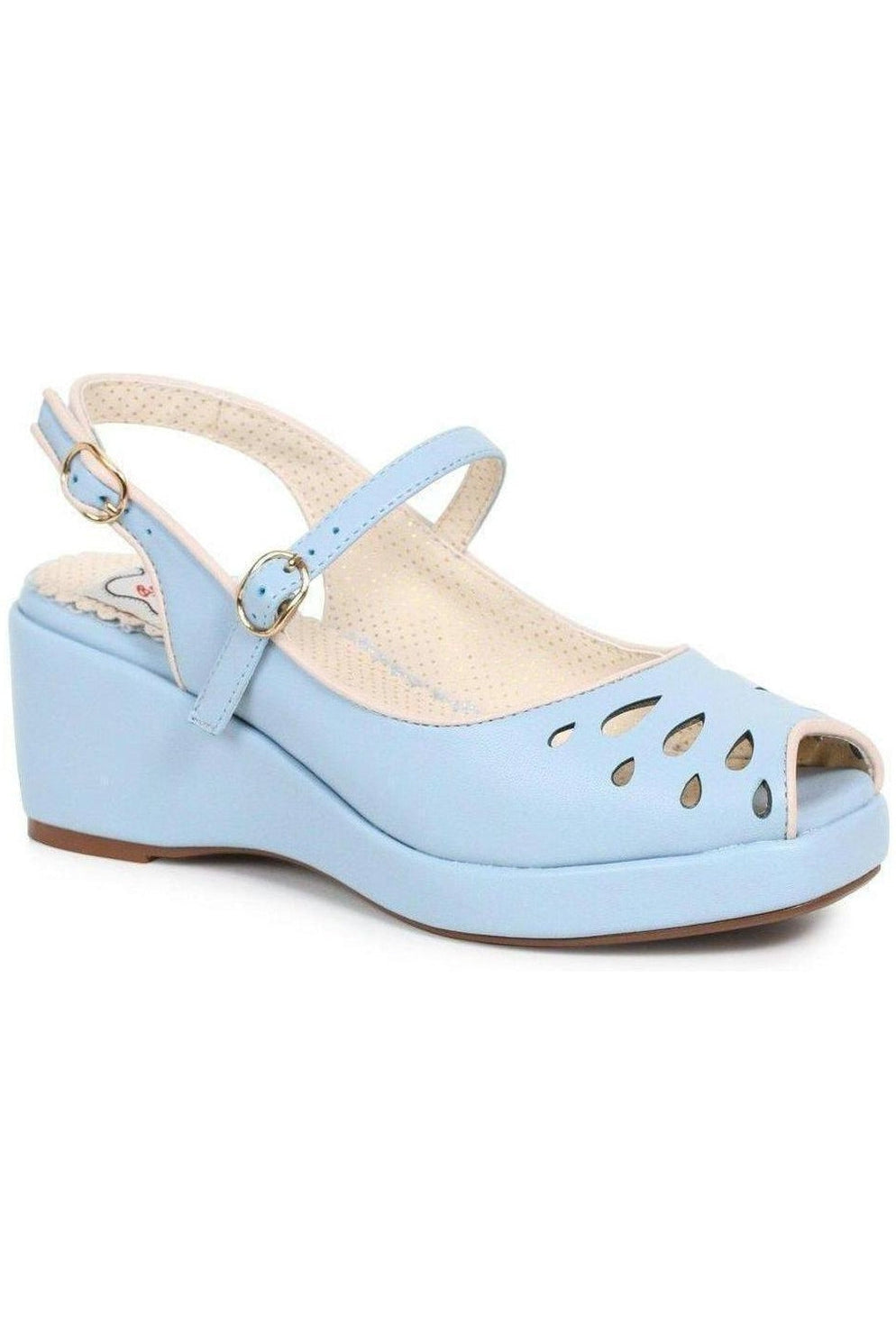 BP242-FAYE Wedge | Blue Faux Leather-Bettie Page by Ellie-SEXYSHOES.COM
