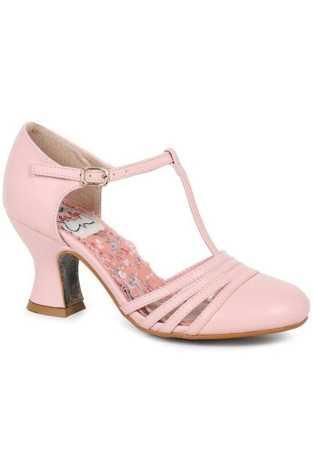 BP254-LUCY Pump | Pink Faux Leather-Bettie Page by Ellie-SEXYSHOES.COM