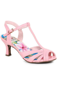 Bettie Page by Ellie BP300 LAYLA Sandal in Pink Faux Leather from SexyShoes.com