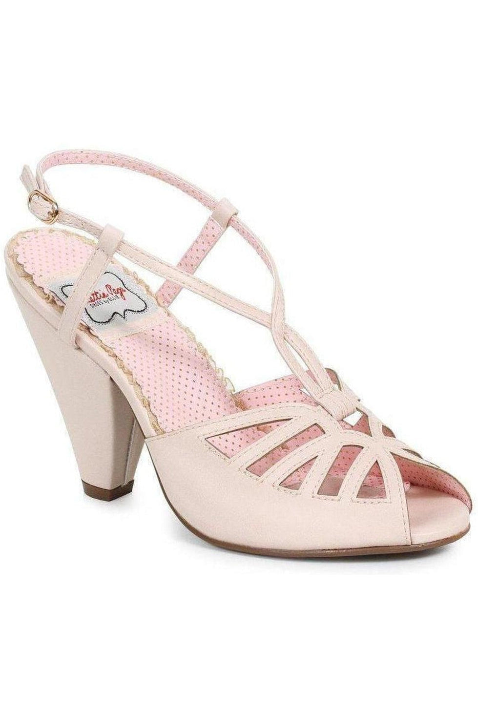 Bettie Page by Ellie BP403 ARIA Sandal in Nude Faux Leather from SexyShoes.com