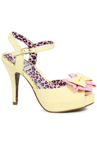 Bettie Page by Ellie BP412 VIXEN in Yellow Faux Leather from SexyShoes.com