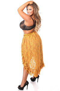 Bronze Lace High Low Skirt by Daisy-Daisy Corsets-SEXYSHOES.COM