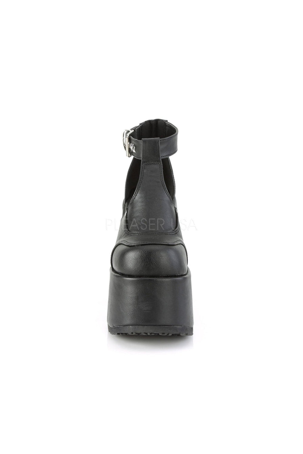 Demonia CAMEL-103  Ankle Boot in Black Faux Leather