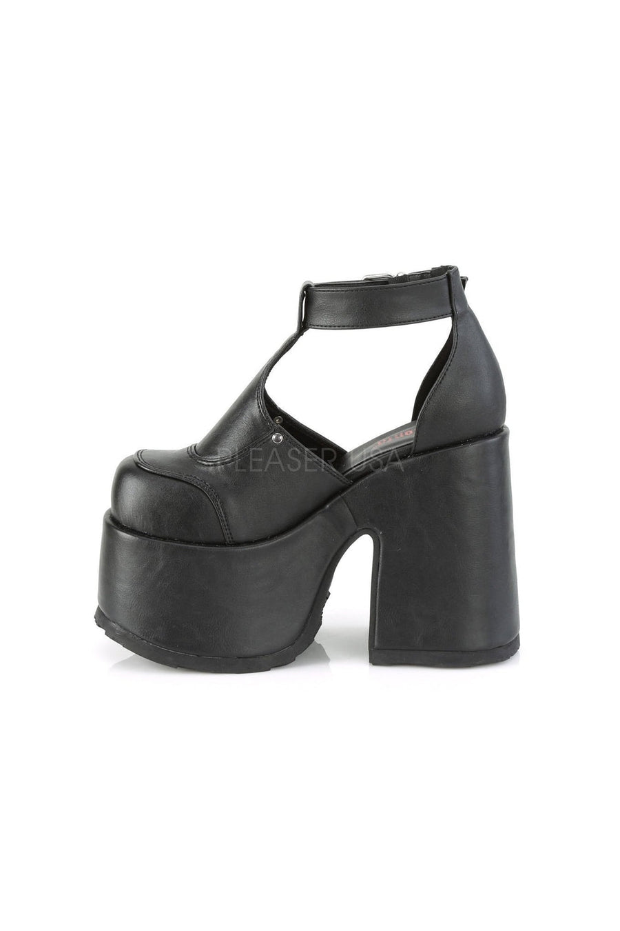 Demonia CAMEL-103  Ankle Boot in Black Faux Leather