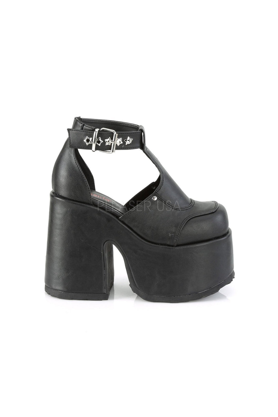 Demonia CAMEL-103  Ankle Boot in Black Faux Leather