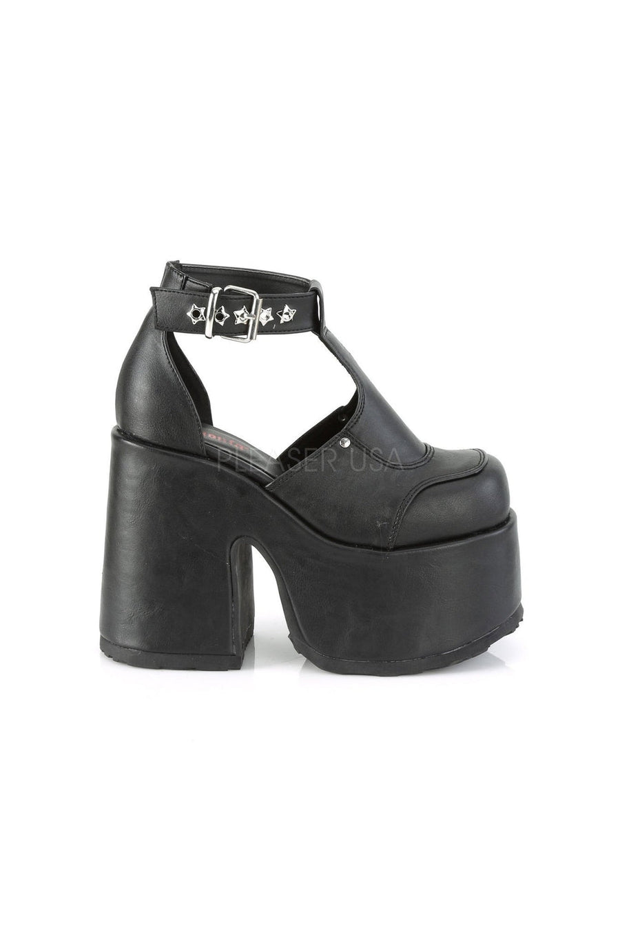 Demonia CAMEL-103  Ankle Boot in Black Faux Leather