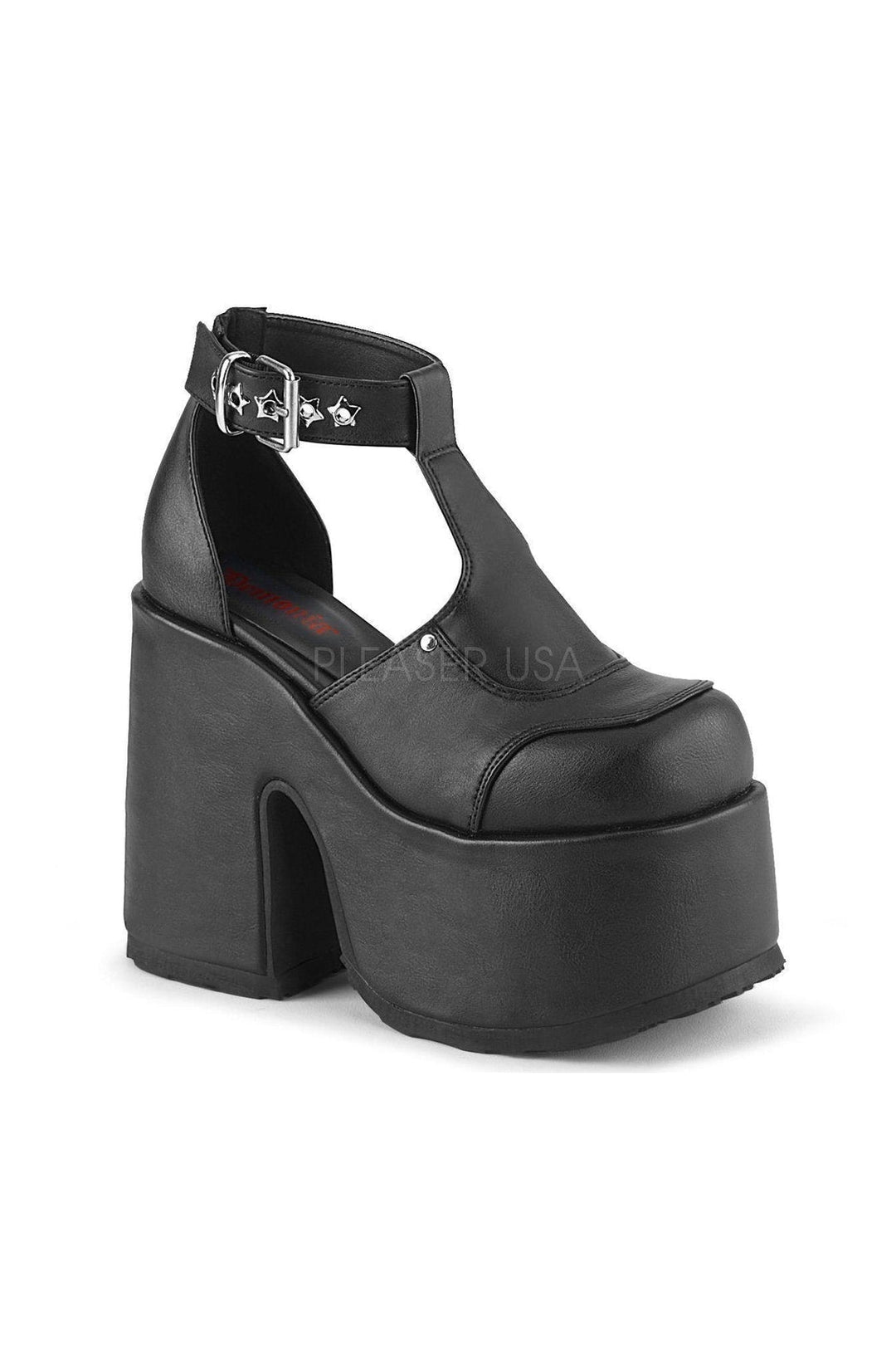 Demonia CAMEL-103  Ankle Boot in Black Faux Leather from SexyShoes.com