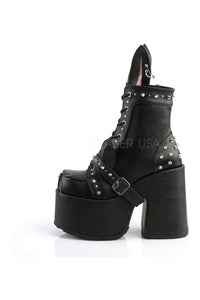 Demonia CAMEL-202  Ankle Boot in Black Faux Leather