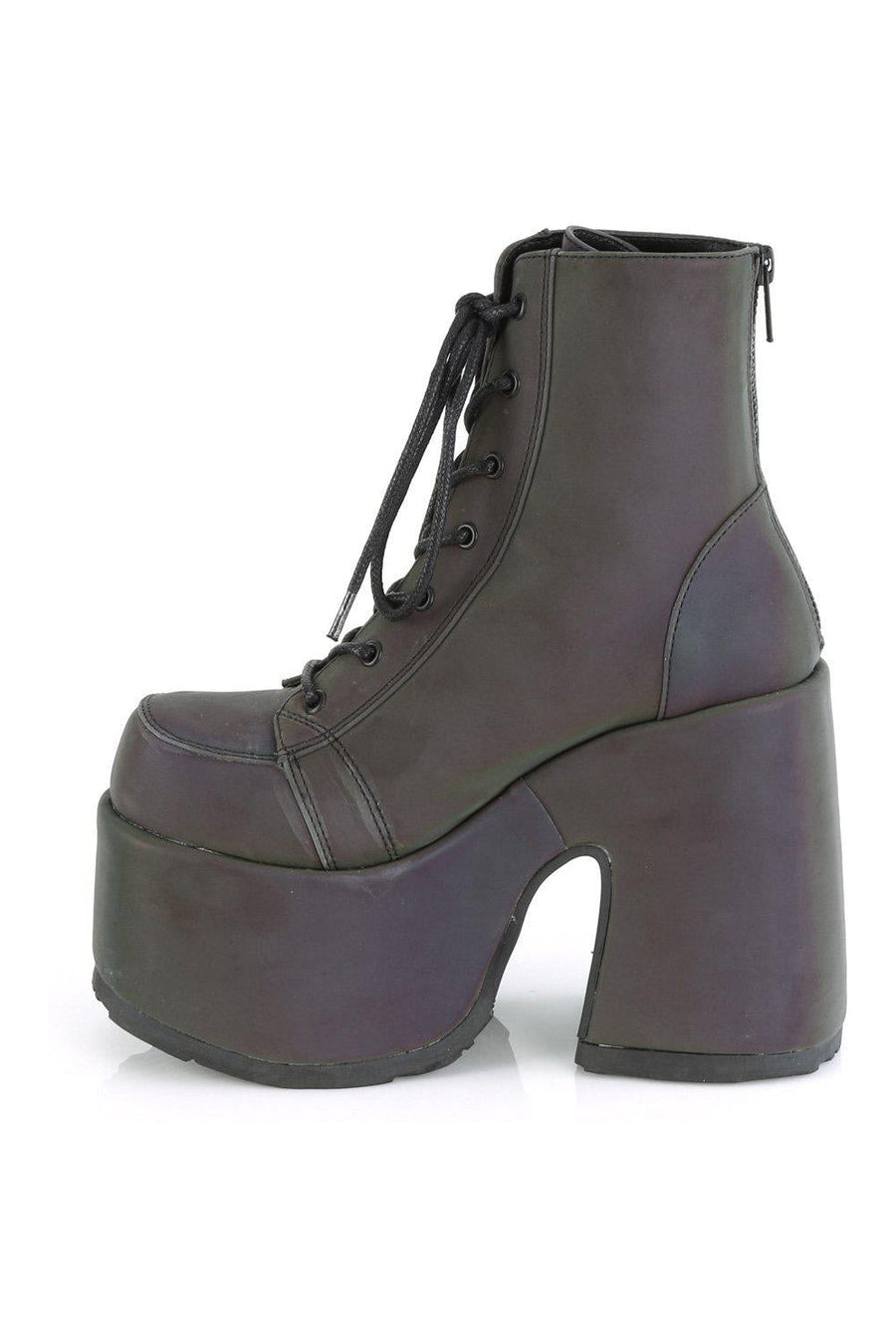 Demonia CAMEL-203 Ankle Boot in Green Faux Leather