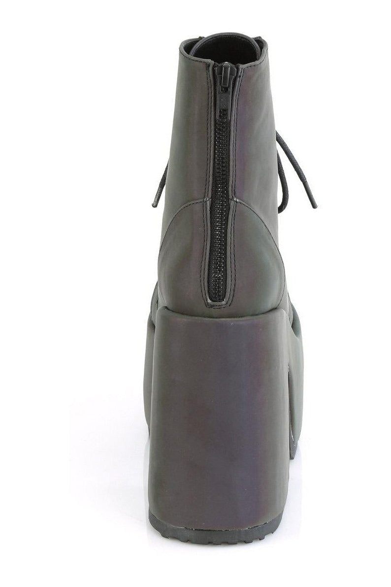 Demonia CAMEL-203 Ankle Boot in Green Faux Leather