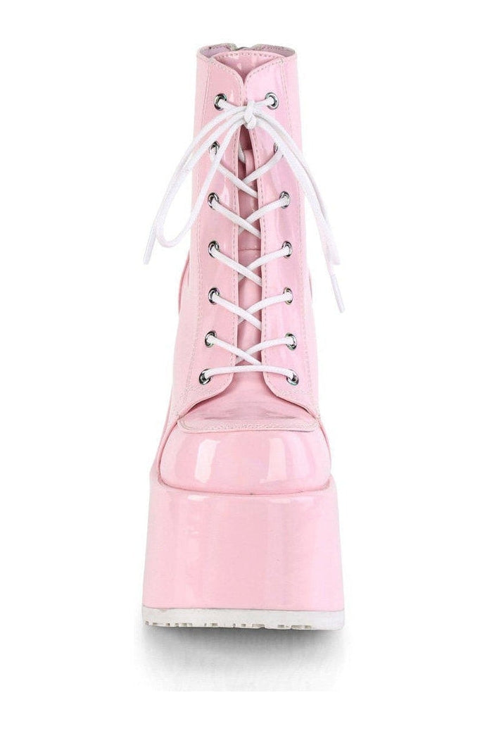 Demonia CAMEL-203 Ankle Boot in Hologram Patent