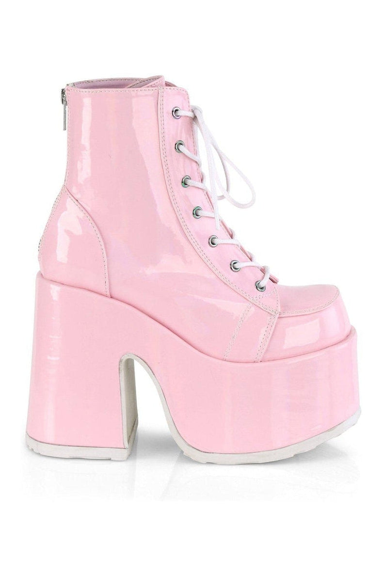 Demonia CAMEL-203 Ankle Boot in Hologram Patent