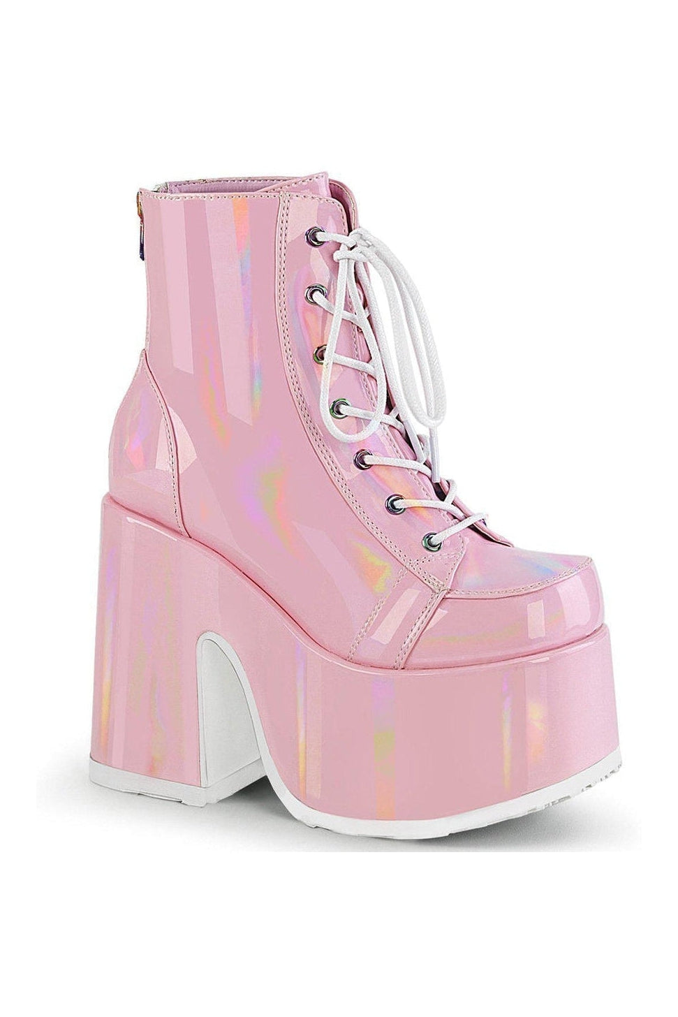Demonia CAMEL-203 Ankle Boot in Hologram Patent from SexyShoes.com