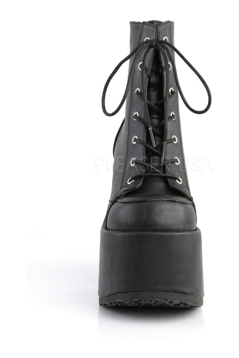 Demonia CAMEL-203  Ankle Boot in Black Faux Leather