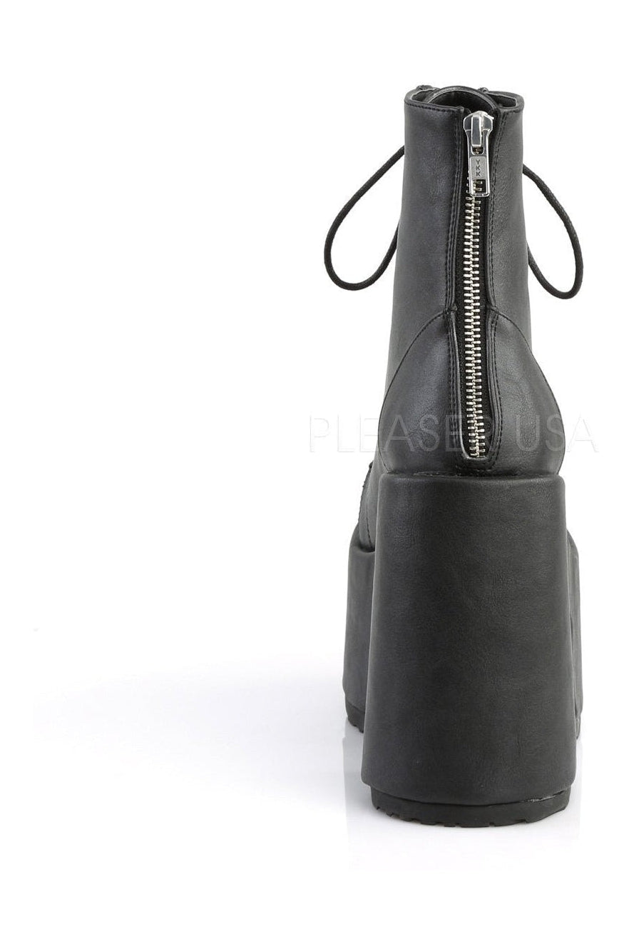 Demonia CAMEL-203  Ankle Boot in Black Faux Leather