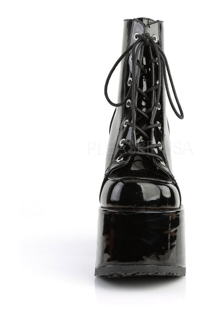 Demonia CAMEL-203  Ankle Boot in Black Patent