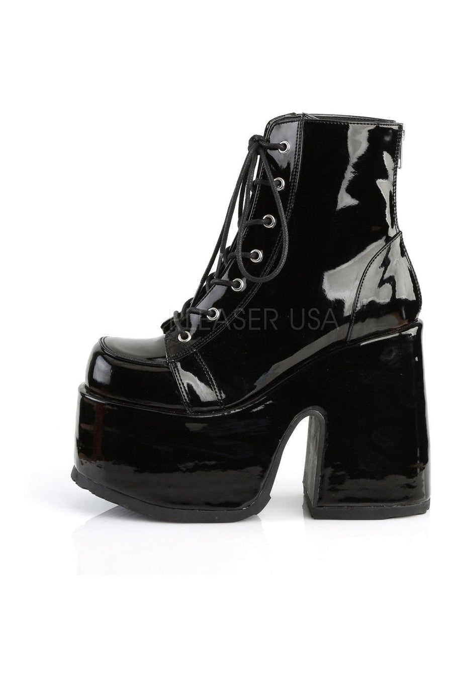 Demonia CAMEL-203  Ankle Boot in Black Patent