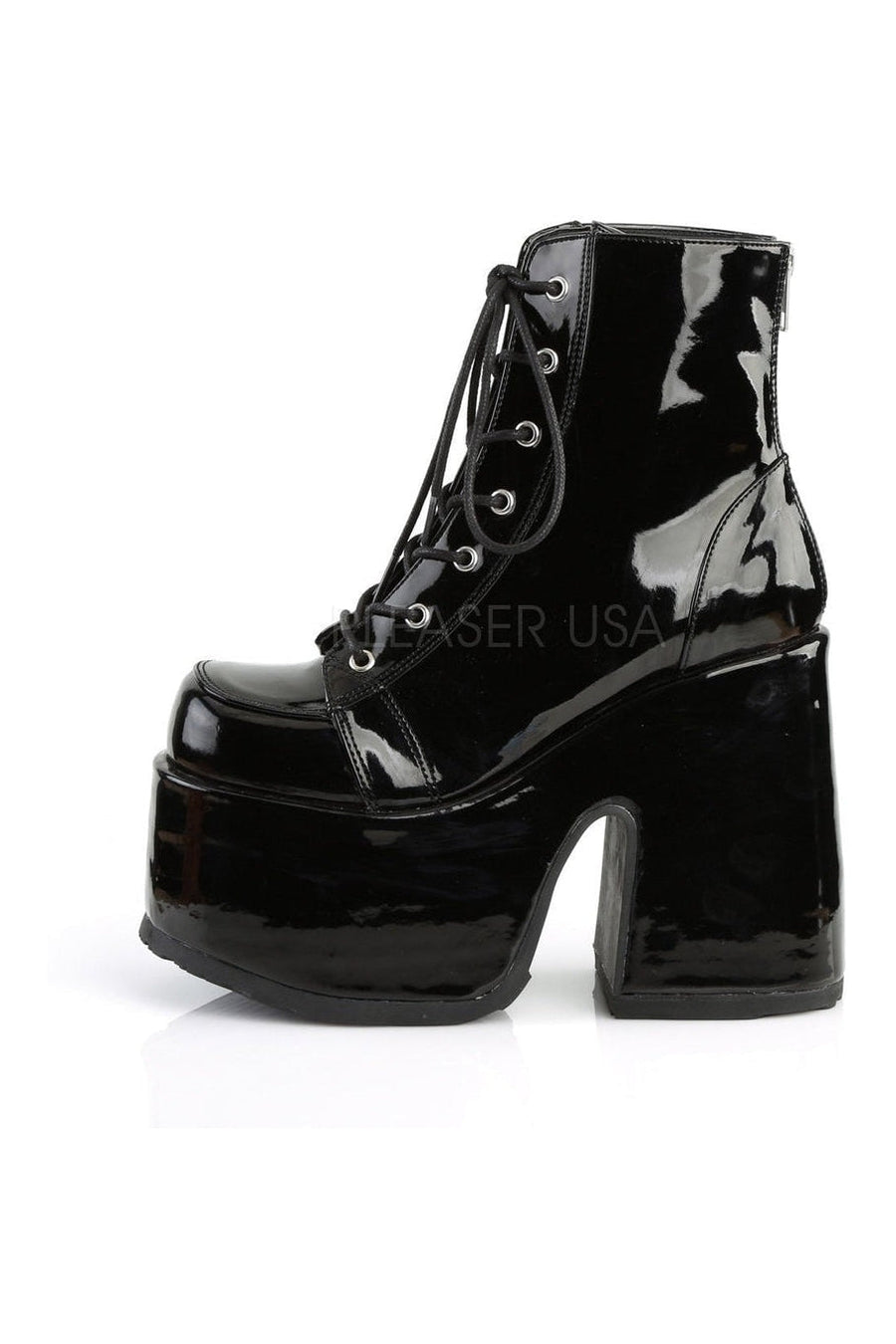 Demonia CAMEL-203  Ankle Boot in Black Patent