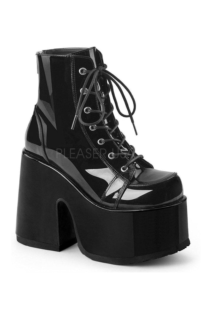 CAMEL-203 Demonia Ankle Boot | Black Patent-Demonia-Black-Ankle Boots-SEXYSHOES.COM