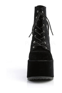 Demonia CAMEL-203  Ankle Boot in Black Velvet