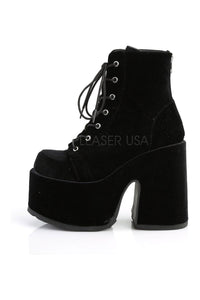 Demonia CAMEL-203  Ankle Boot in Black Velvet