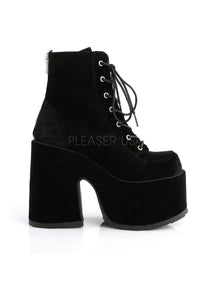 Demonia CAMEL-203  Ankle Boot in Black Velvet