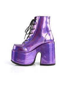 Demonia CAMEL-203  Ankle Boot in Purple Faux Leather