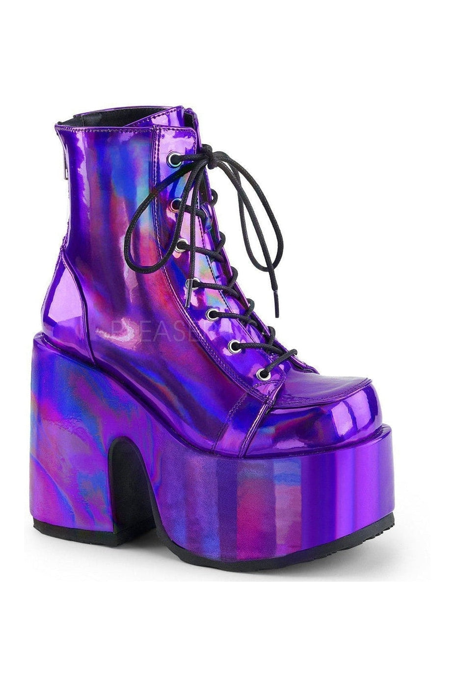 CAMEL-203 Demonia Ankle Boot | Purple Faux Leather-Demonia-Purple-Ankle Boots-SEXYSHOES.COM