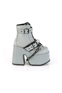 Demonia CAMEL-205 Ankle Boot in Grey Faux Leather