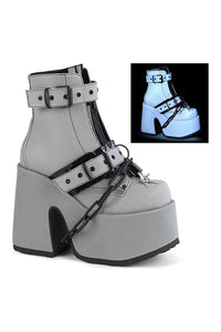 Demonia CAMEL-205 Ankle Boot in Grey Faux Leather from SexyShoes.com