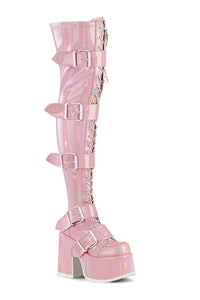 Demonia CAMEL-305 Thigh Boot in Hologram Patent from SexyShoes.com