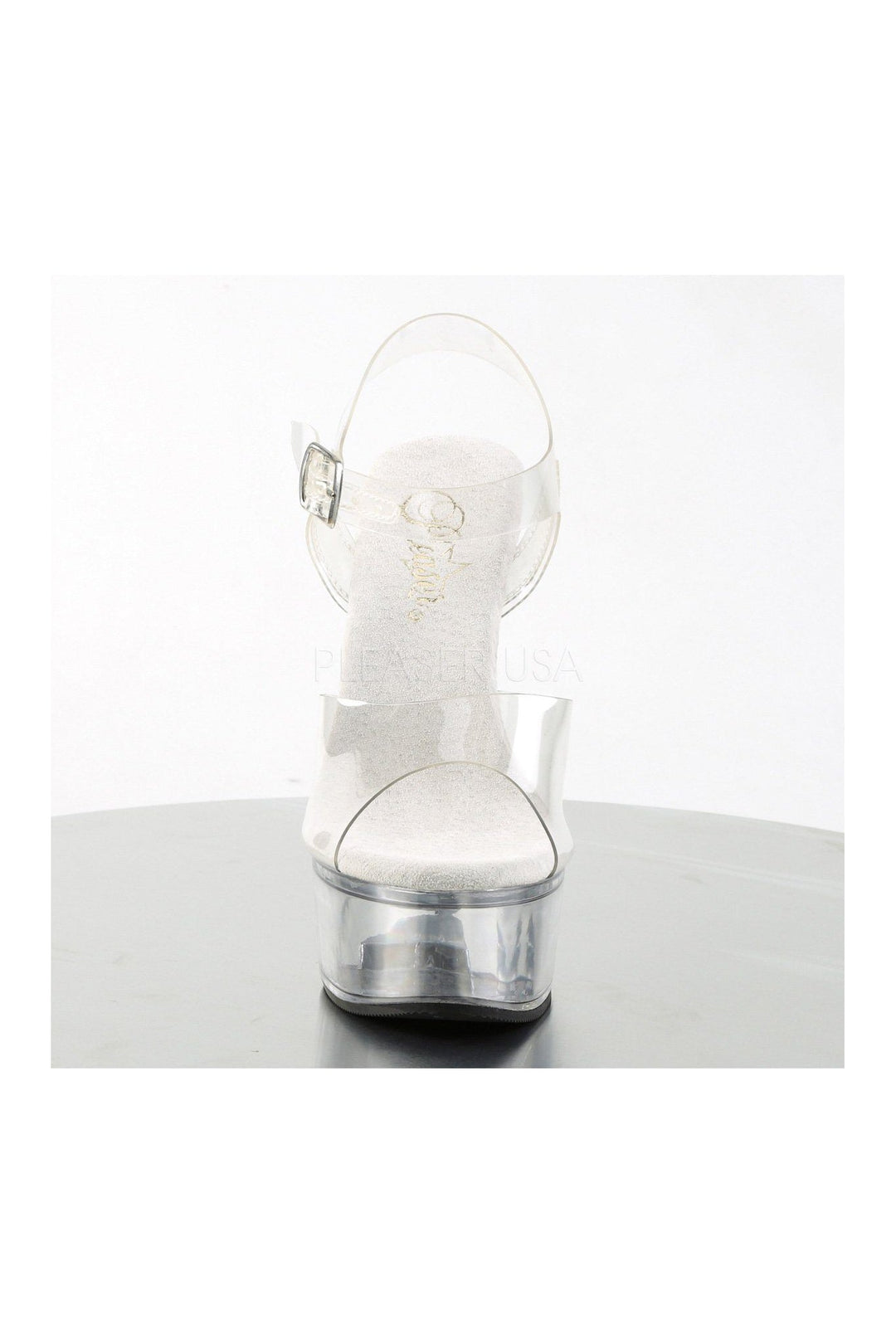 CAPTIVA-608 Platform Sandal | Clear Vinyl-Pleaser-Sandals-SEXYSHOES.COM