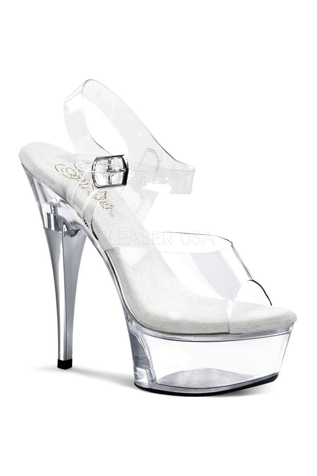 CAPTIVA-608 Platform Sandal | Clear Vinyl-Pleaser-Clear-Sandals-SEXYSHOES.COM