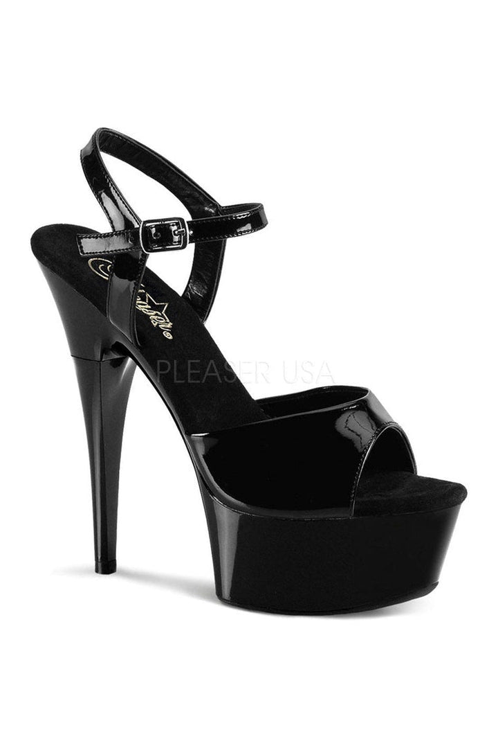 CAPTIVA-609 Platform Sandal | Black Patent-Pleaser-Black-Sandals-SEXYSHOES.COM
