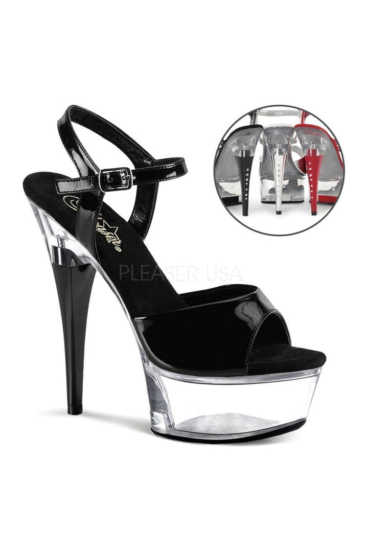 CAPTIVA-609 Platform Slide | Black Patent-Pleaser-Black-Sandals-SEXYSHOES.COM