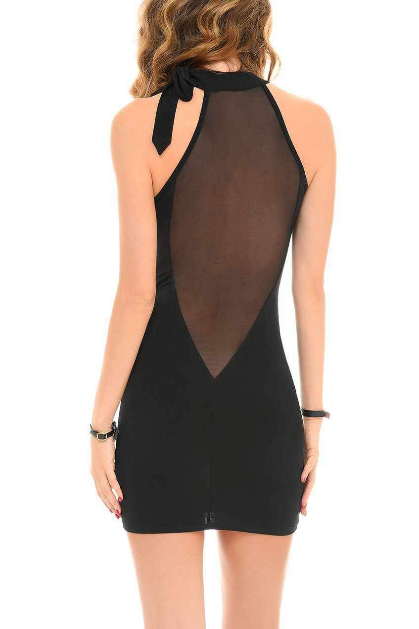 Les P'Tites Folies Cecily Edgy Dress in Black Lycra