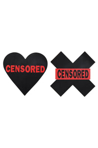 Peekaboo Pasties Censored Pasties Set in Black  from SexyShoes.com