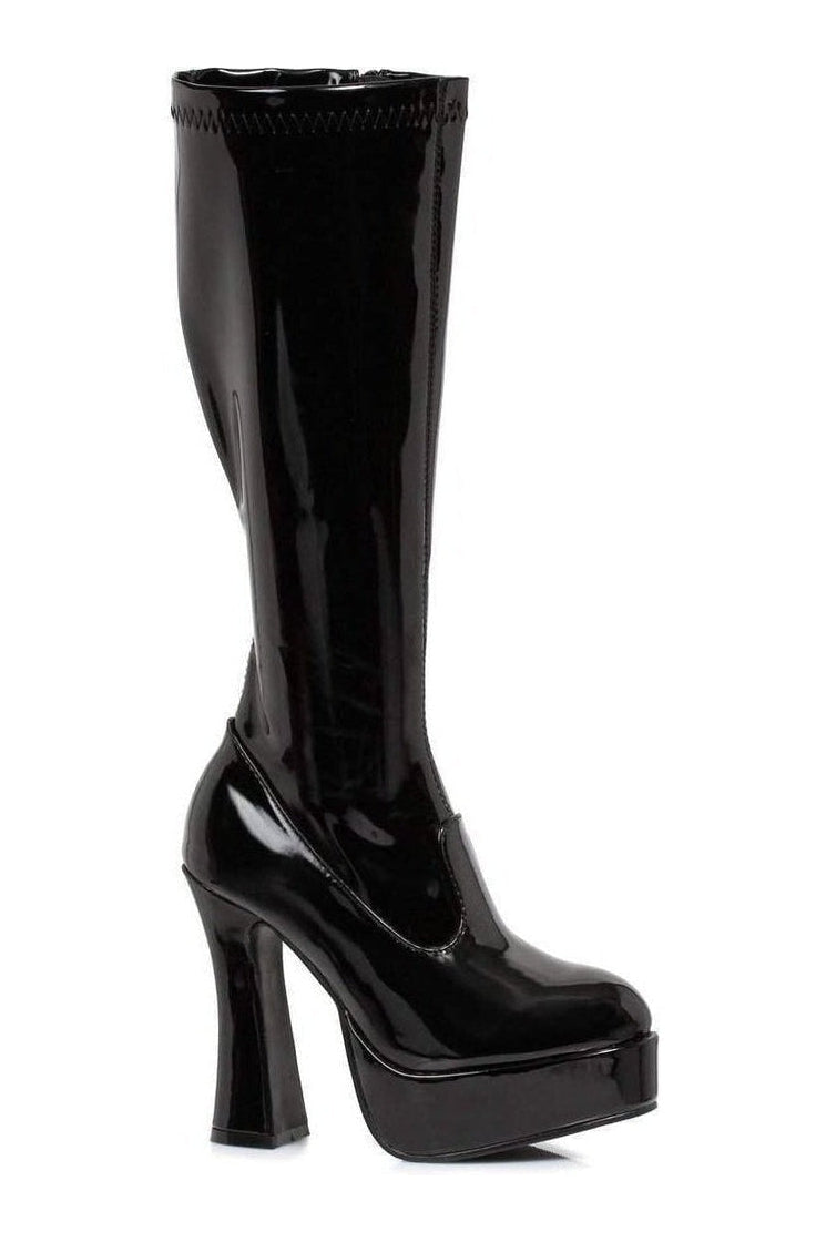 CHACHA Knee Boot | Black Patent-Ellie Shoes-SEXYSHOES.COM