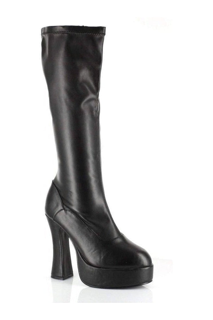 Ellie Shoes CHACHA Knee Boot in Black Faux Leather from SexyShoes.com