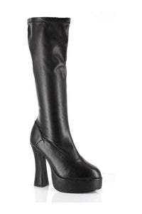 Ellie Shoes CHACHA Knee Boot in Black Faux Leather from SexyShoes.com