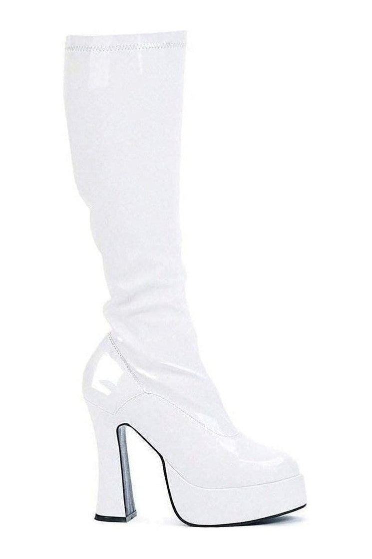 CHACHA Knee Boot | White Patent-Ellie Shoes-SEXYSHOES.COM