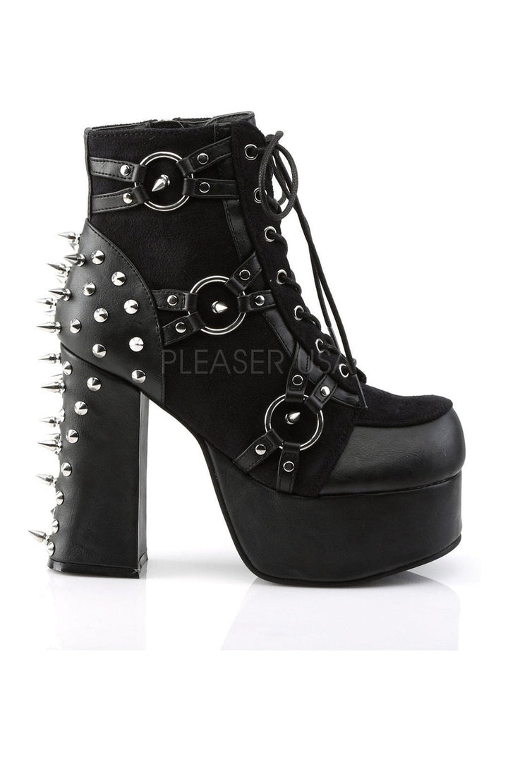 CHARADE-100 Demonia Ankle Boot | Black Fabric-Demonia-Ankle Boots-SEXYSHOES.COM