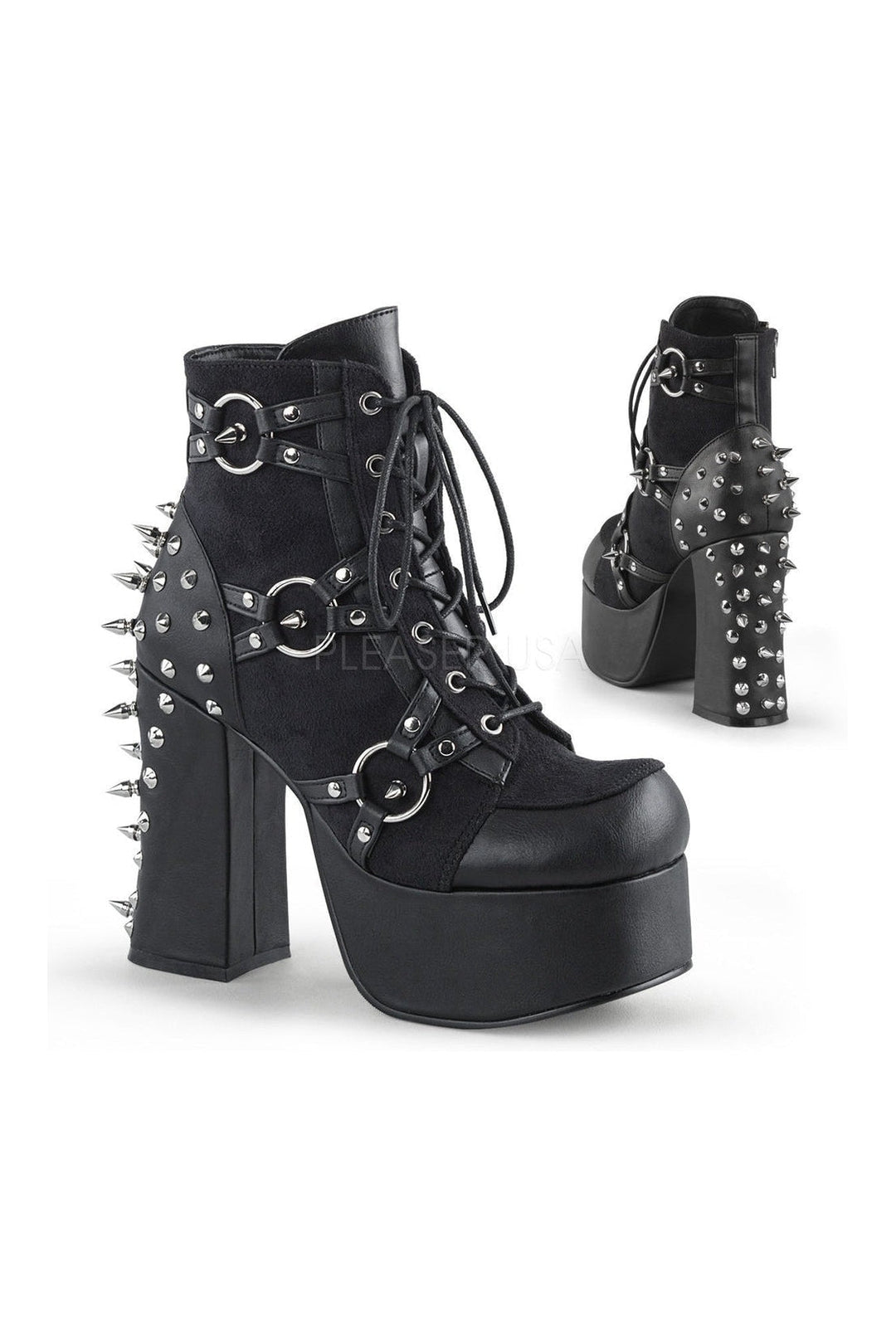 Demonia CHARADE-100  Ankle Boot in Black Fabric from SexyShoes.com